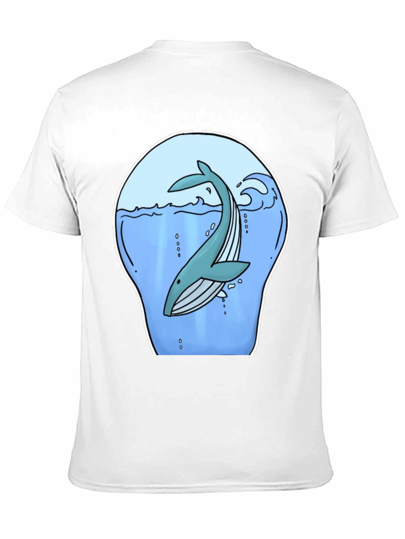 Whale Graphic Print Black T-Shirt