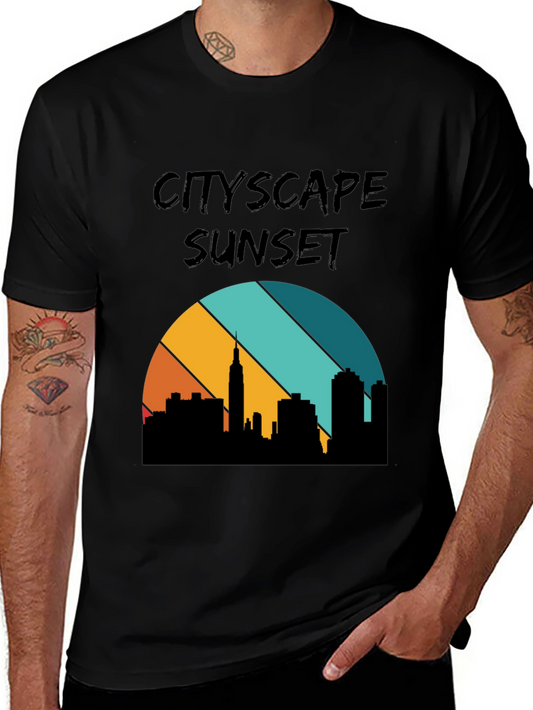 Cityscape Sunset Graphic Tee