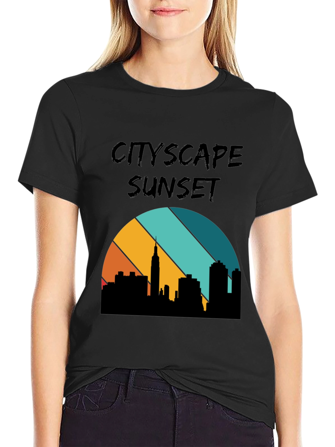 Cityscape Sunset Graphic Tee