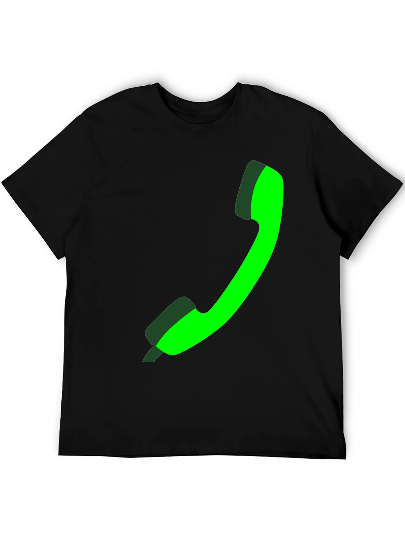 Green Phone Graphic Black Tee