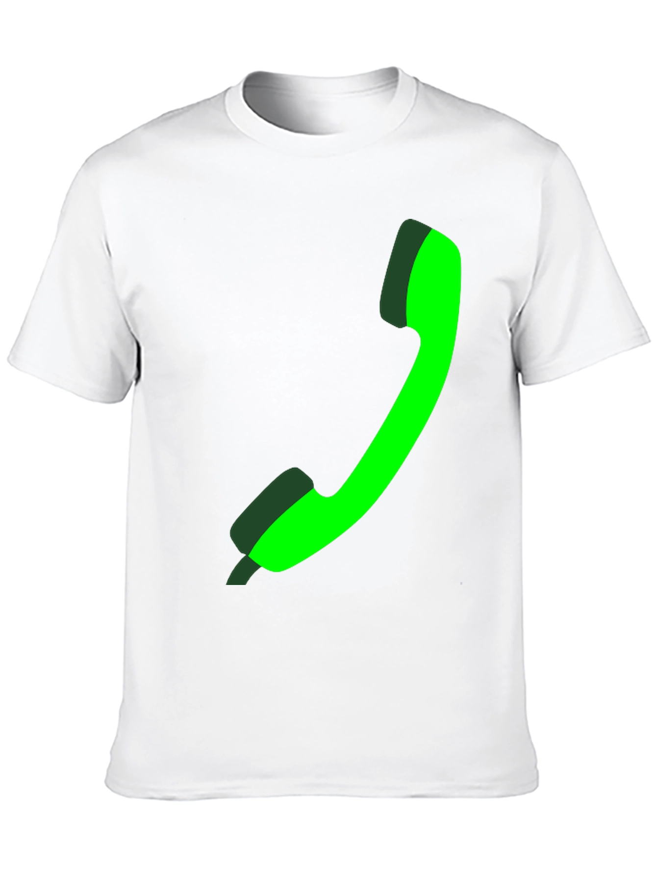 Green Phone Graphic Black Tee