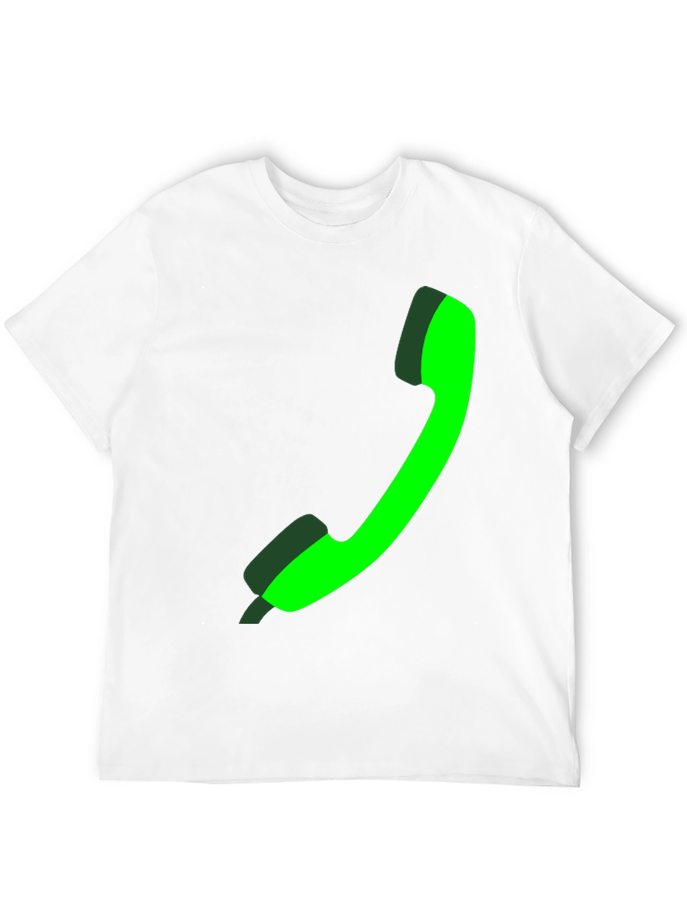 Green Phone Graphic Black Tee