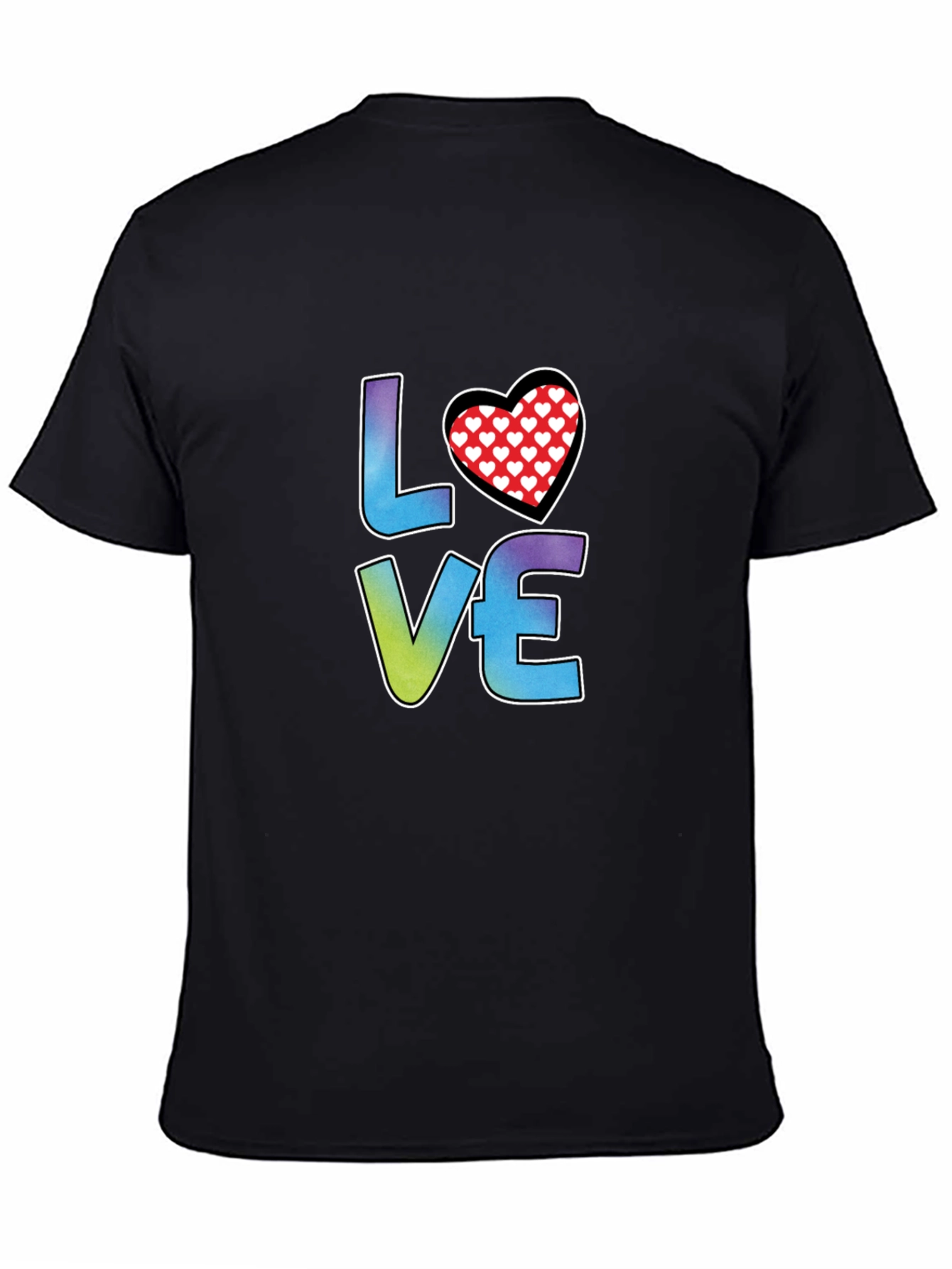 LOVE Heart Graphic Tee - Stylish Black T-Shirt