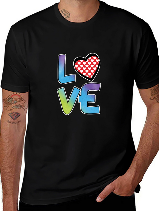 LOVE Heart Graphic Tee - Stylish Black T-Shirt