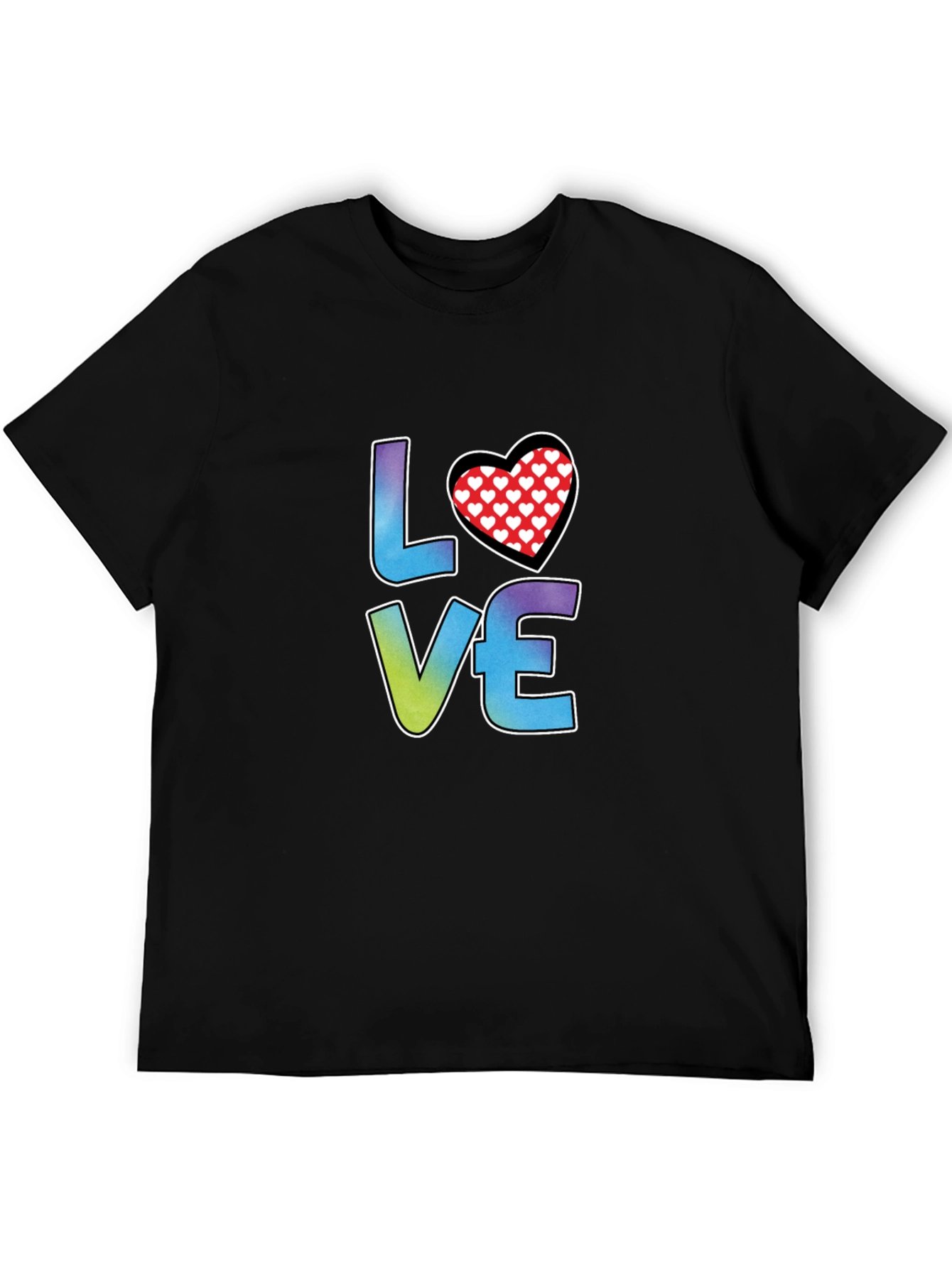 LOVE Heart Graphic Tee - Stylish Black T-Shirt
