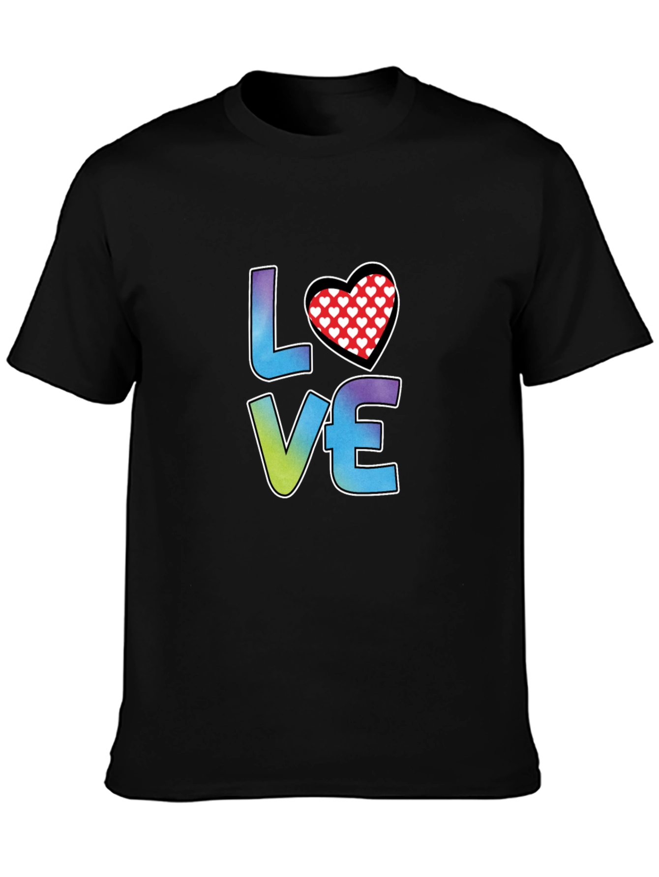 LOVE Heart Graphic Tee - Stylish Black T-Shirt
