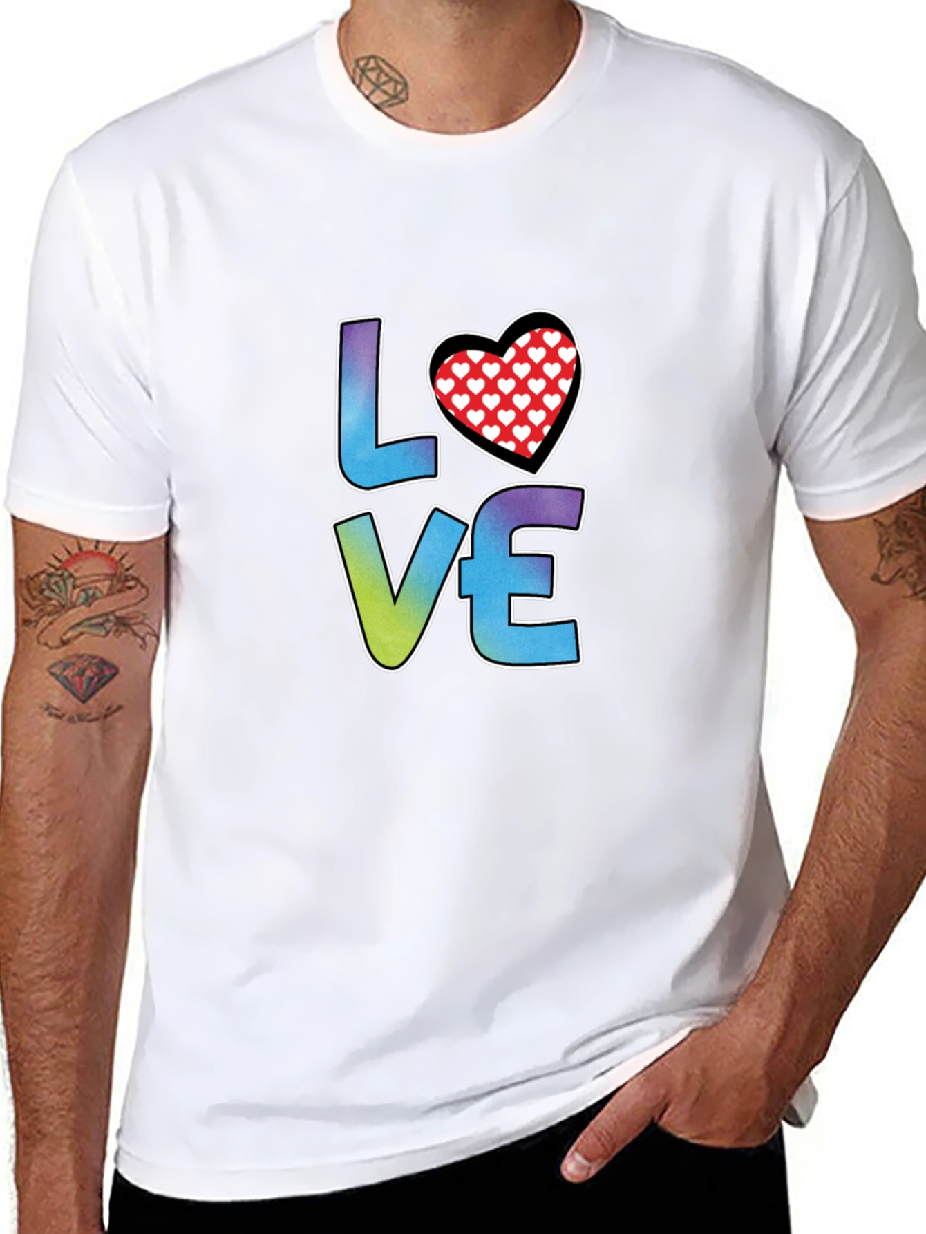 LOVE Heart Graphic Tee - Stylish Black T-Shirt