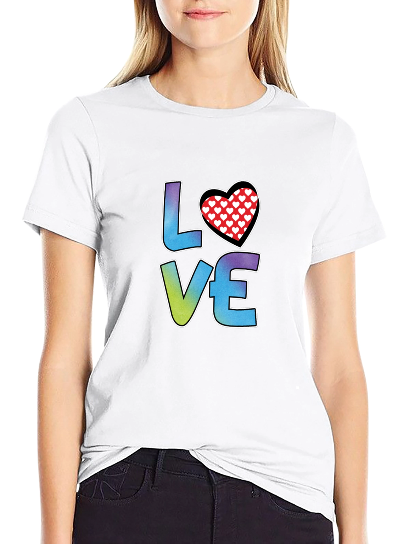 LOVE Heart Graphic Tee - Stylish Black T-Shirt