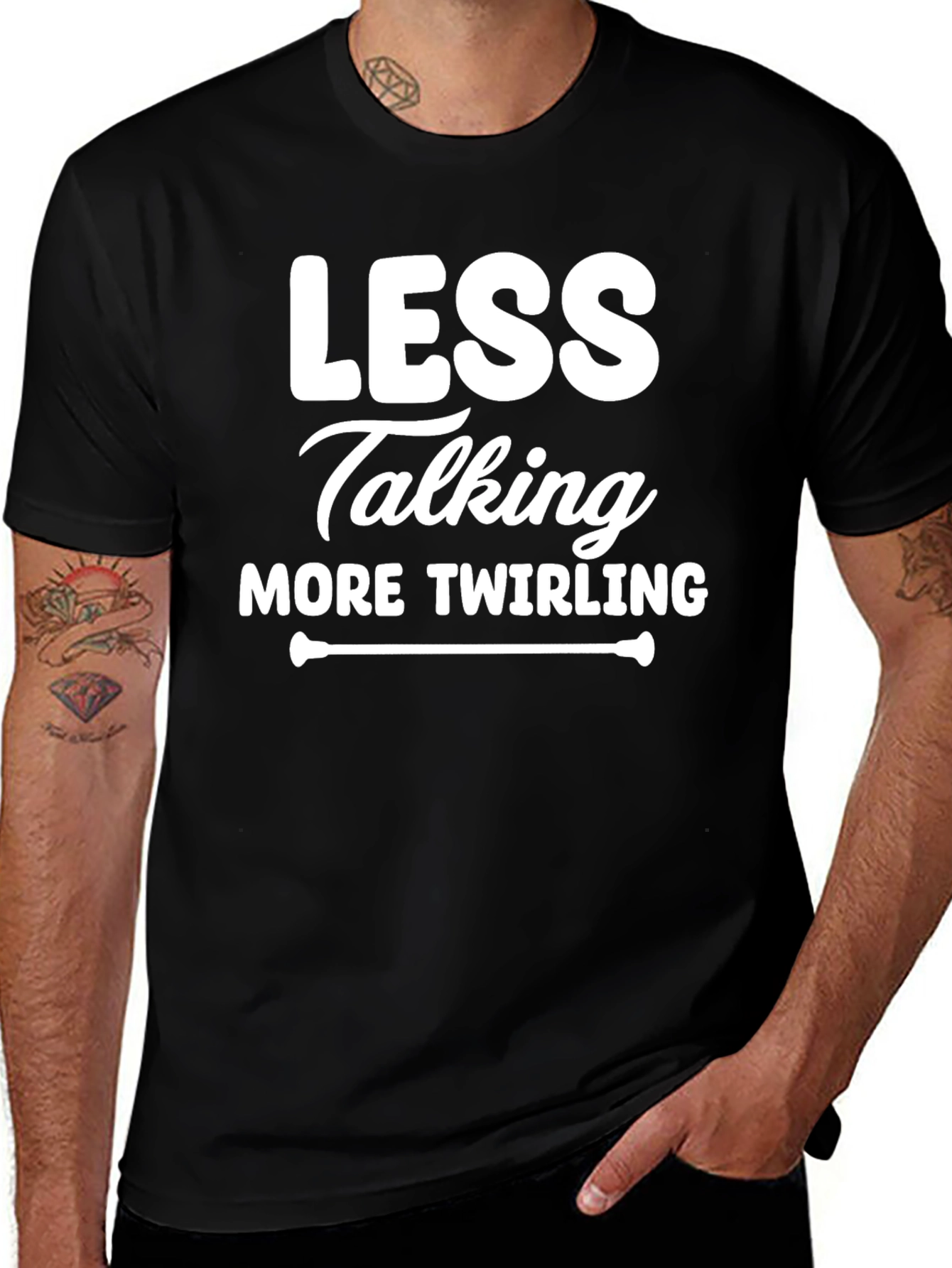 Less Talking More Twirling Black T-Shirt