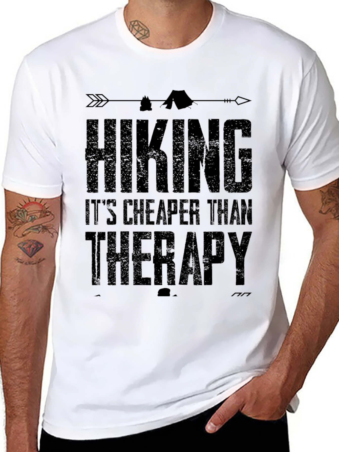 Hiking is Cheaper Than Therapy Graphic T-Shirt