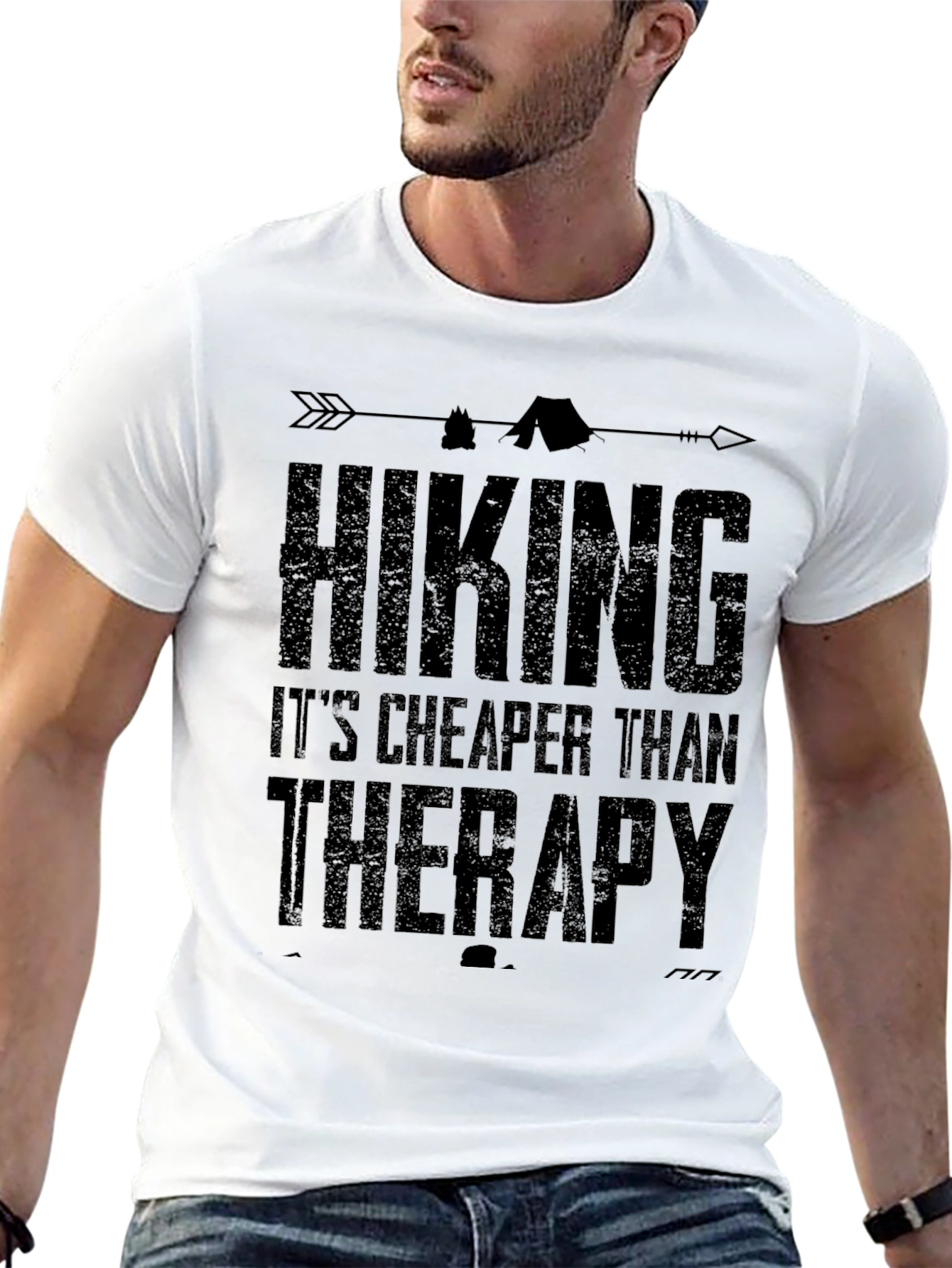 Hiking is Cheaper Than Therapy Graphic T-Shirt