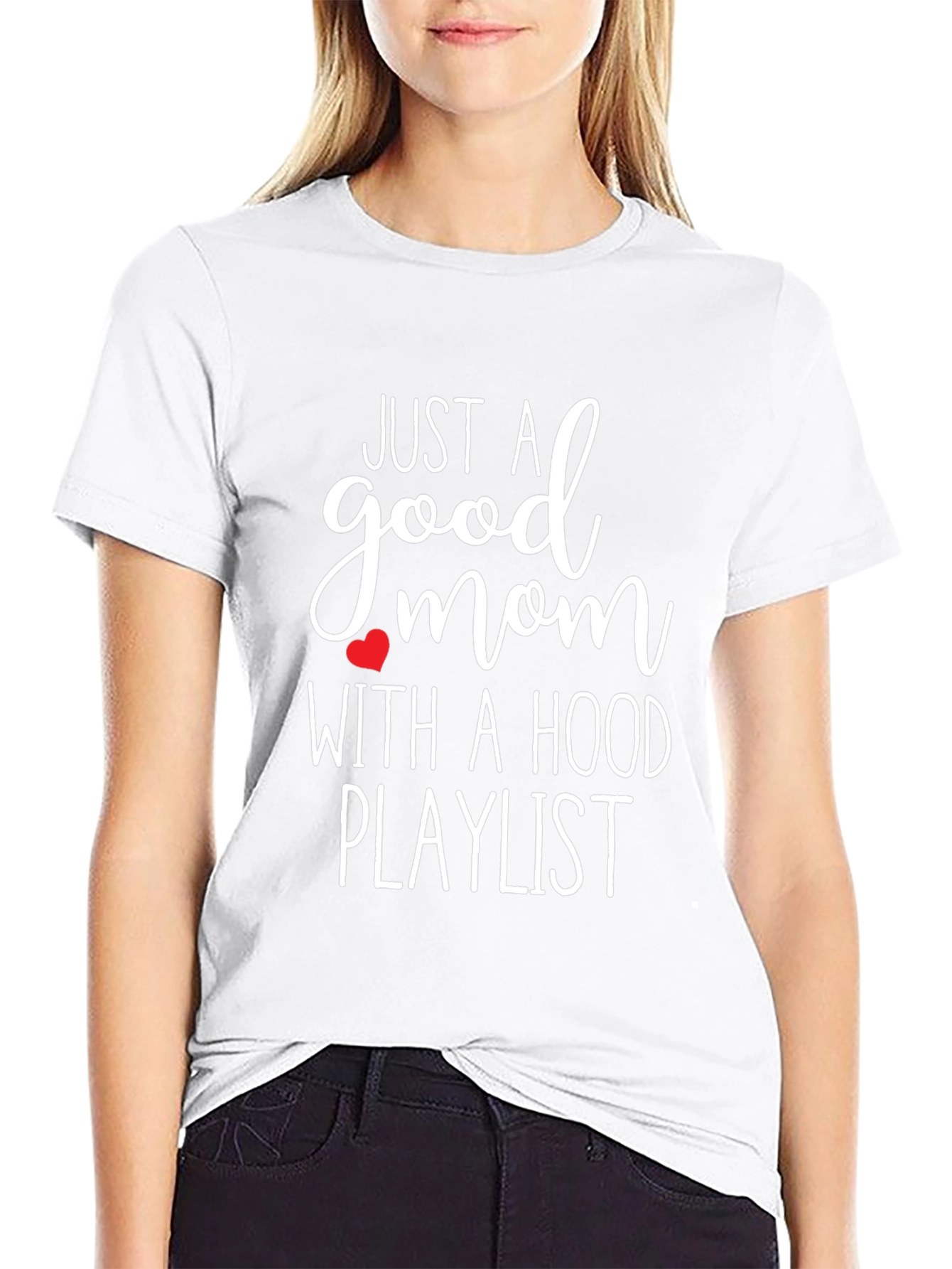 Good Mom Hood Playlist Black Tee