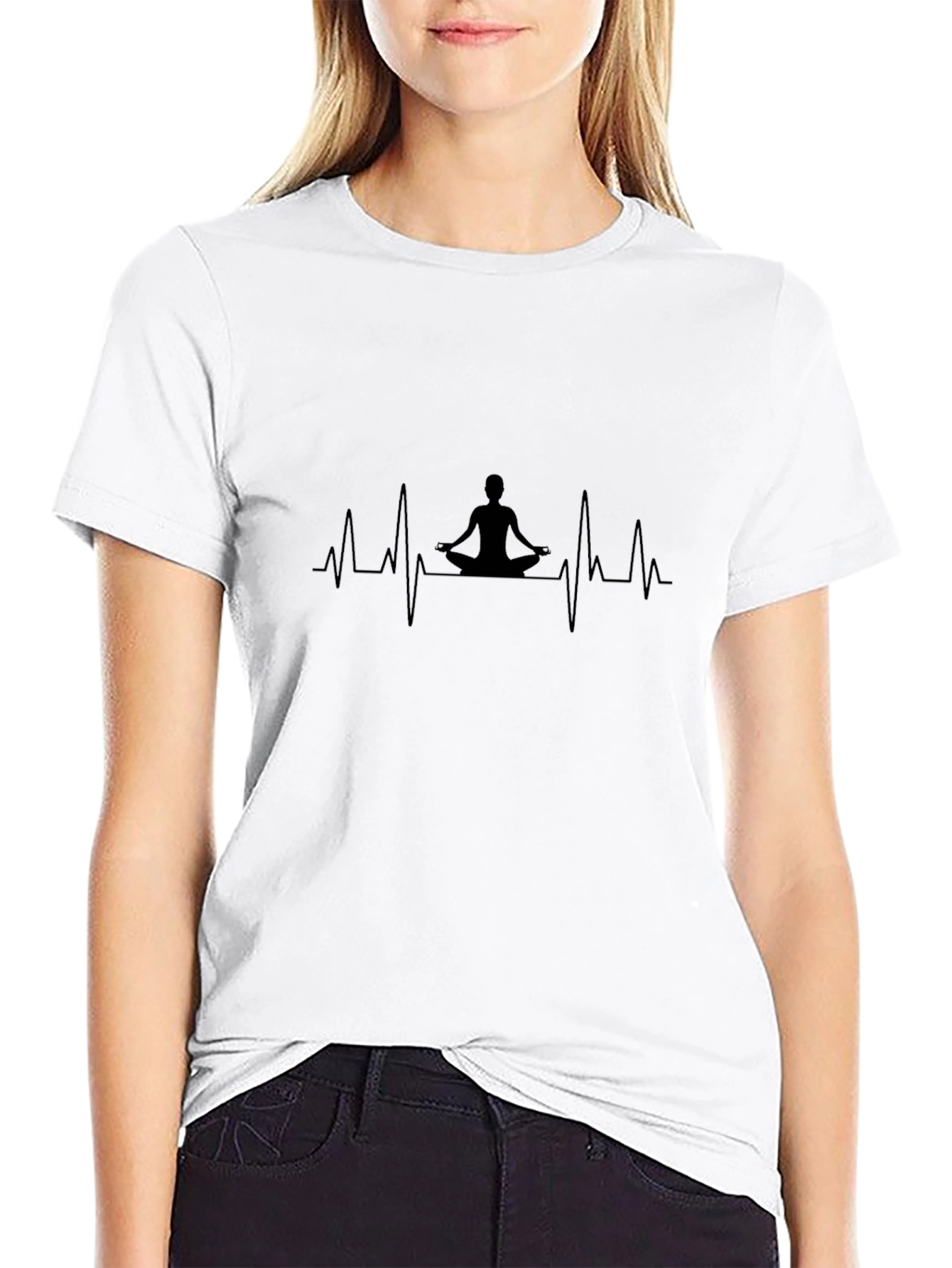 Yoga Heartbeat Graphic Tee - Mens Black T-Shirt