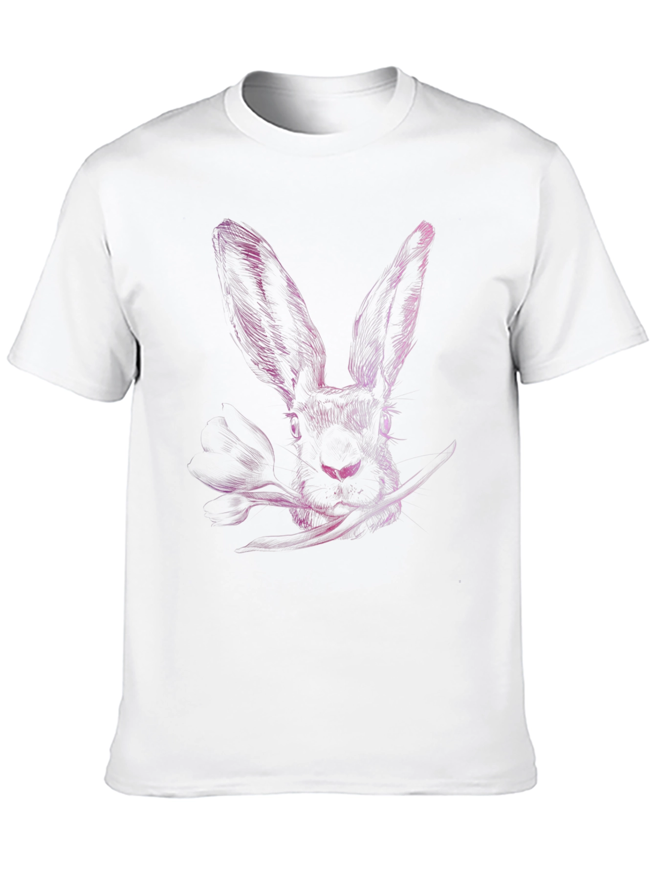 Rabbit Graphic Print Crew Neck T-Shirt