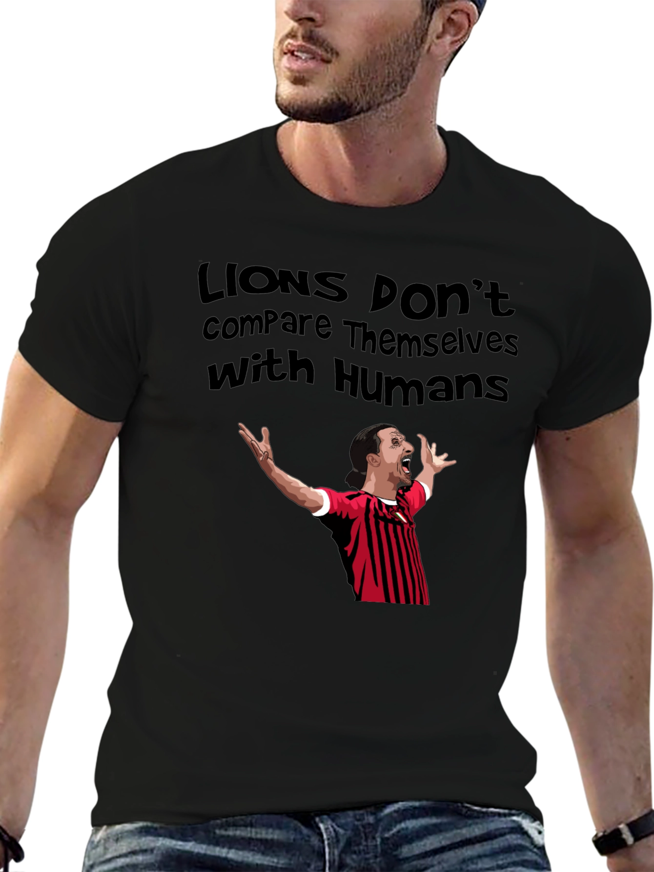 Lions Dont Compare Themselves Black T-Shirt