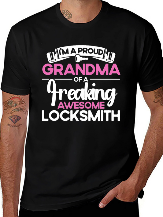 Proud Grandma Locksmith Graphic T-Shirt