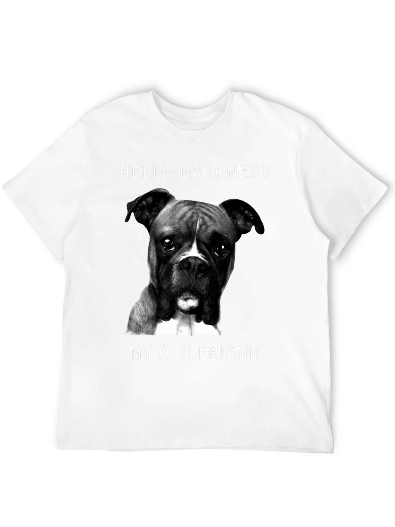 Hello Darkness My Old Friend Boxer Dog Graphic T-Shirt