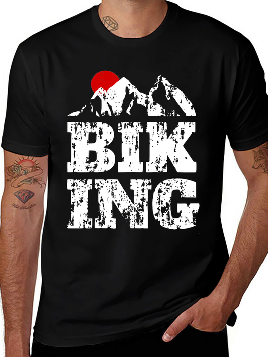 Biking Mountain Graphic T-Shirt
