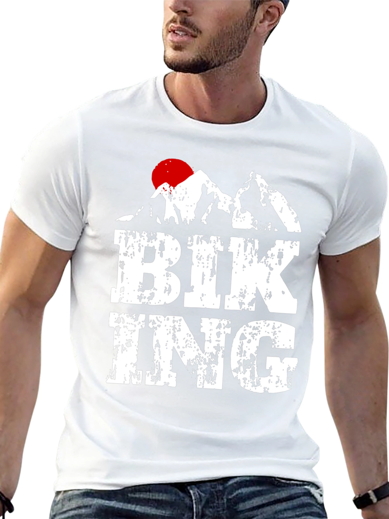 Biking Mountain Graphic T-Shirt