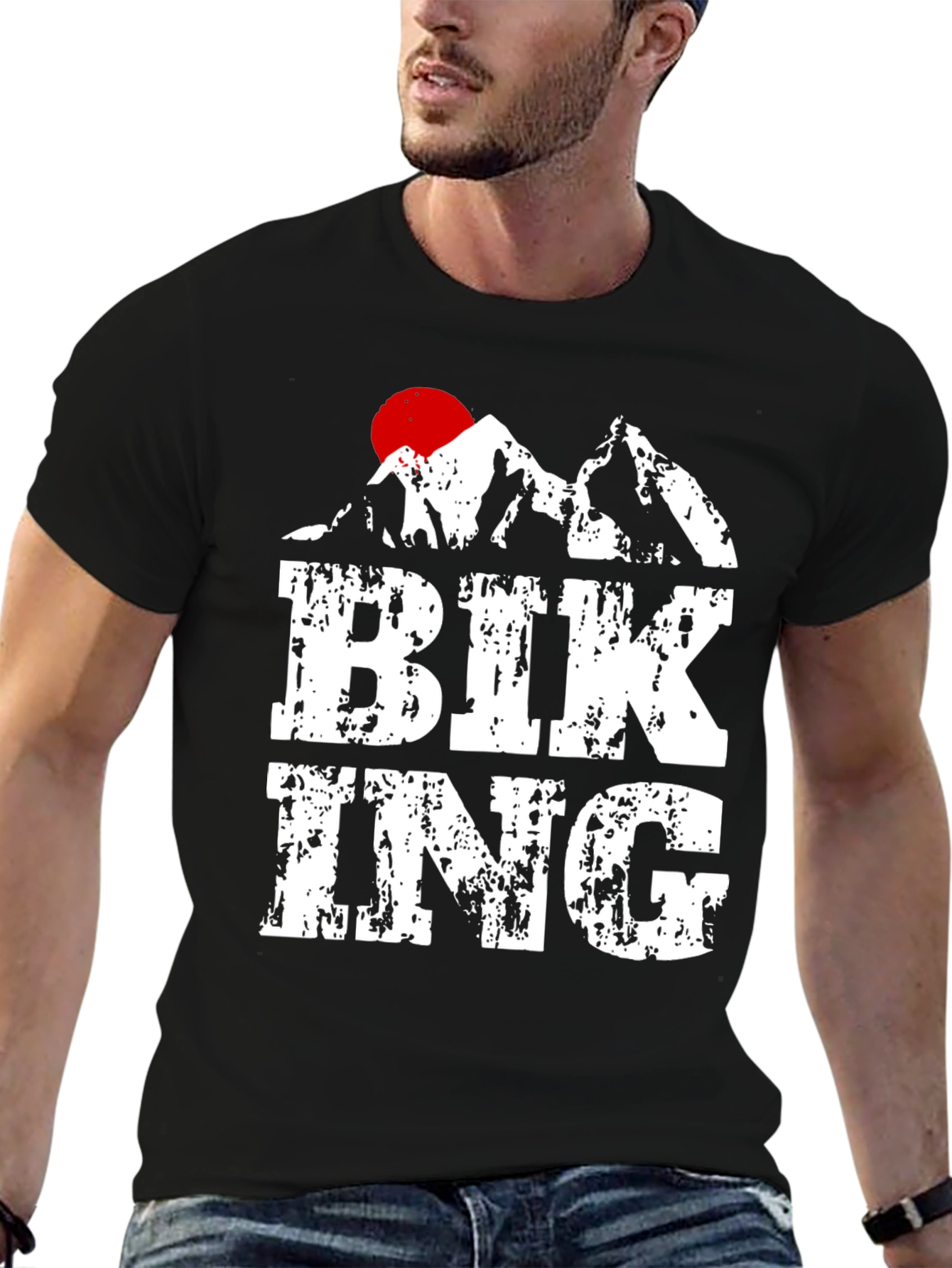 Biking Mountain Graphic T-Shirt