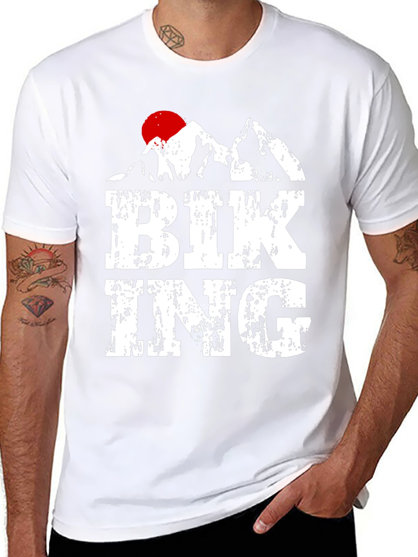 Biking Mountain Graphic T-Shirt