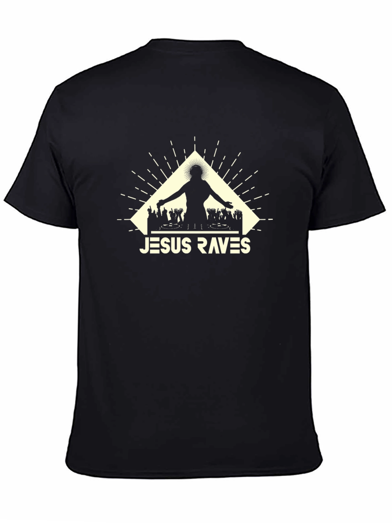 Jesus Raves Graphic Tee - Black Cotton T-Shirt