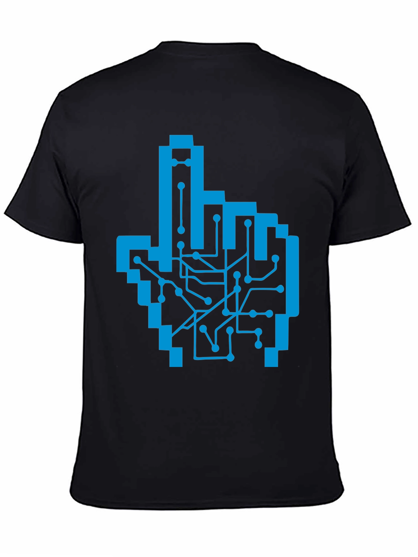 Pixel Hand Circuit Board Graphic Tee - Black