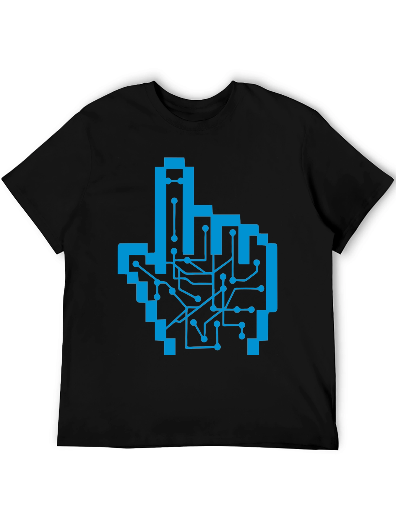 Pixel Hand Circuit Board Graphic Tee - Black