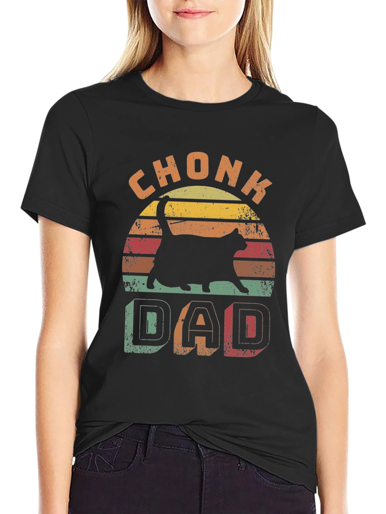 Chonk Dad Cat Lover T-Shirt