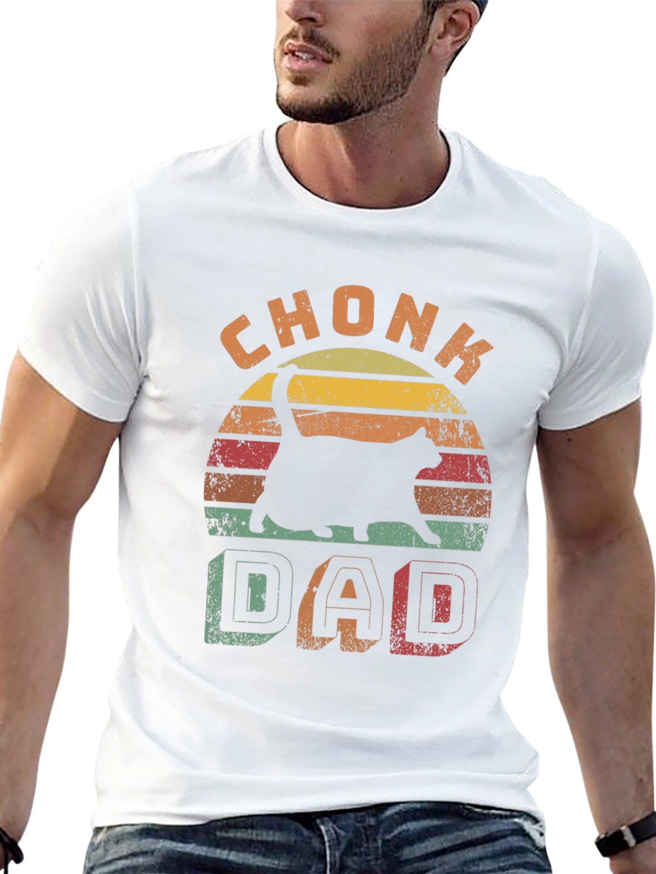 Chonk Dad Cat Lover T-Shirt