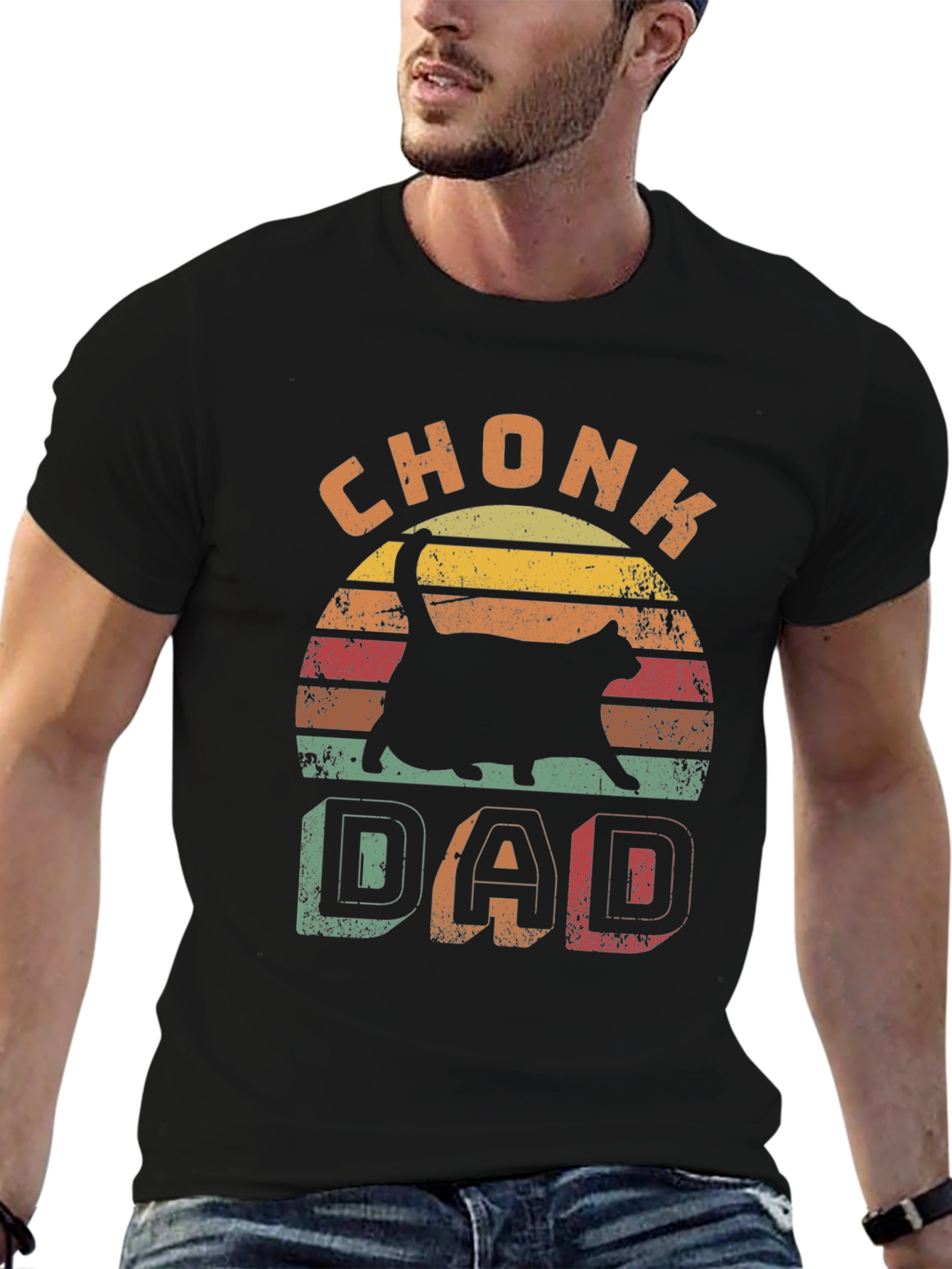 Chonk Dad Cat Lover T-Shirt