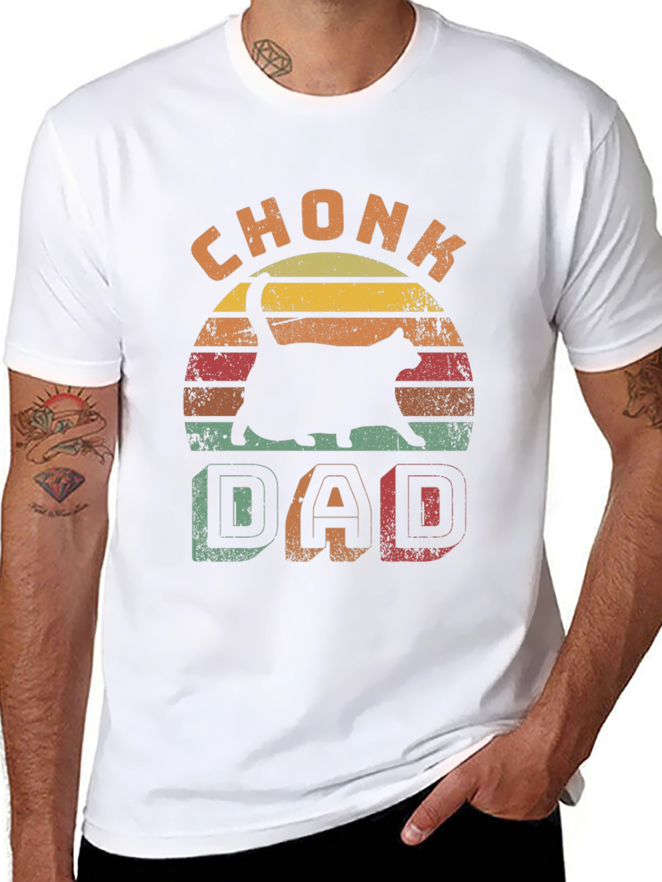 Chonk Dad Cat Lover T-Shirt