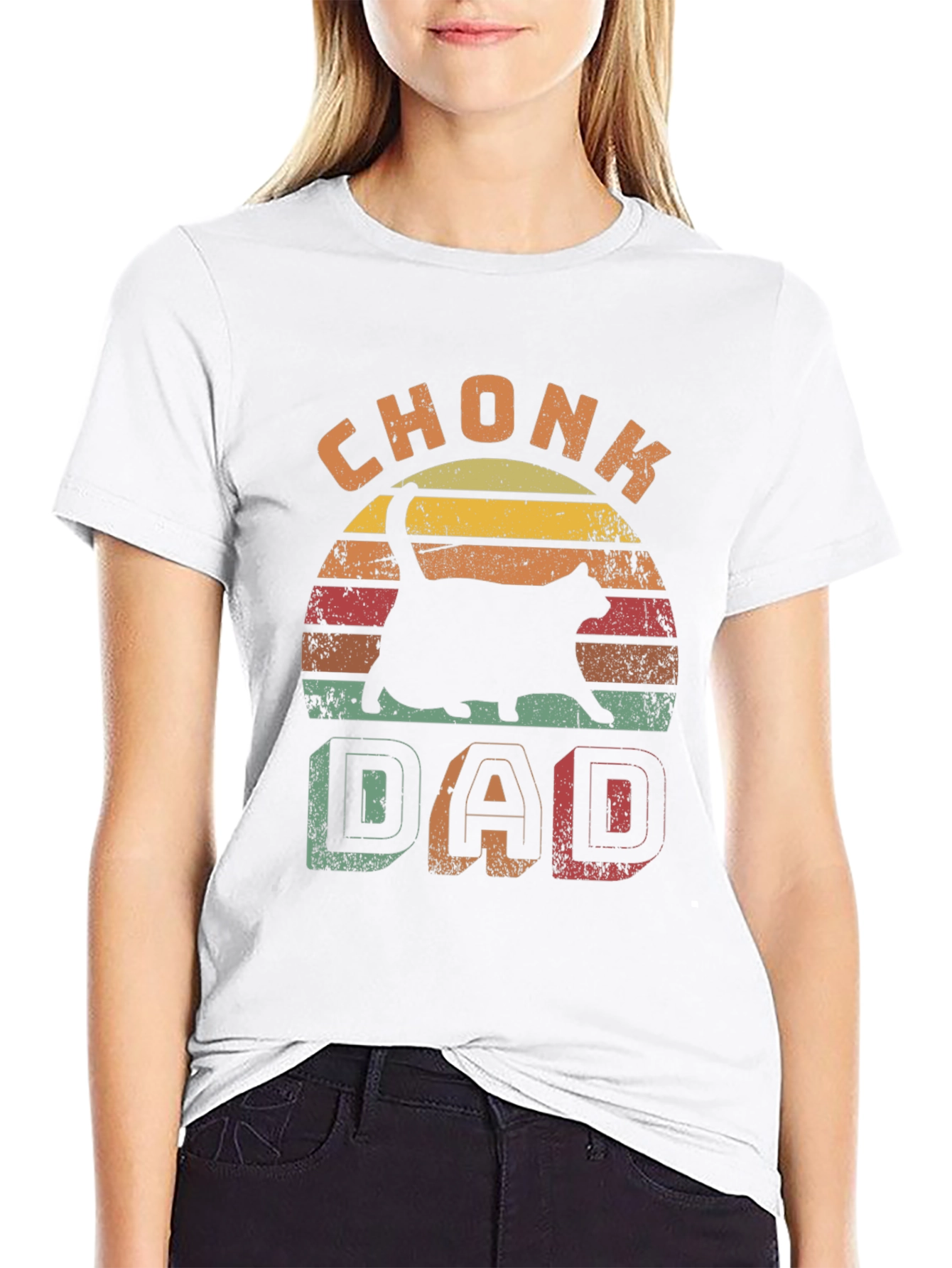 Chonk Dad Cat Lover T-Shirt