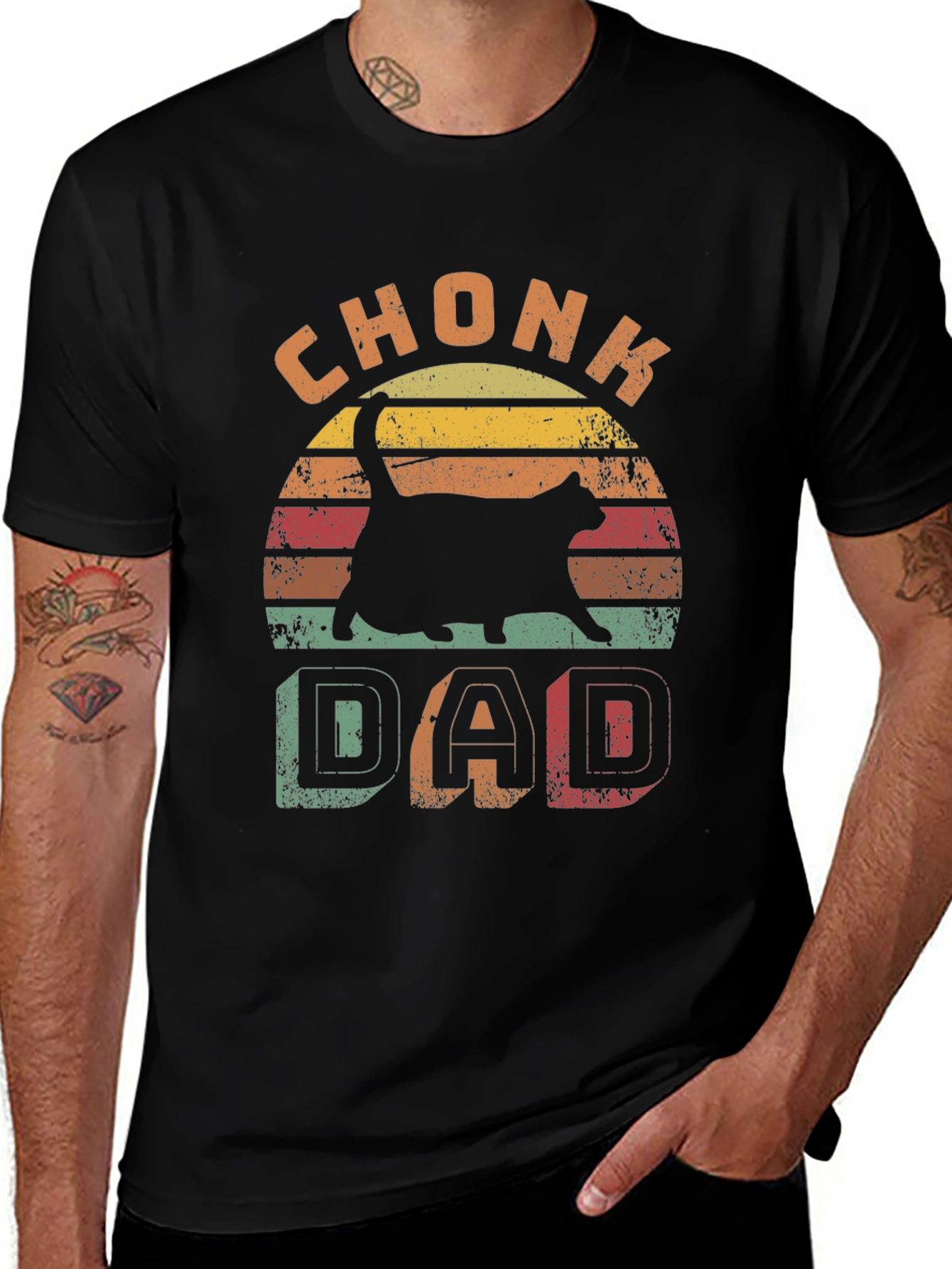 Chonk Dad Cat Lover T-Shirt