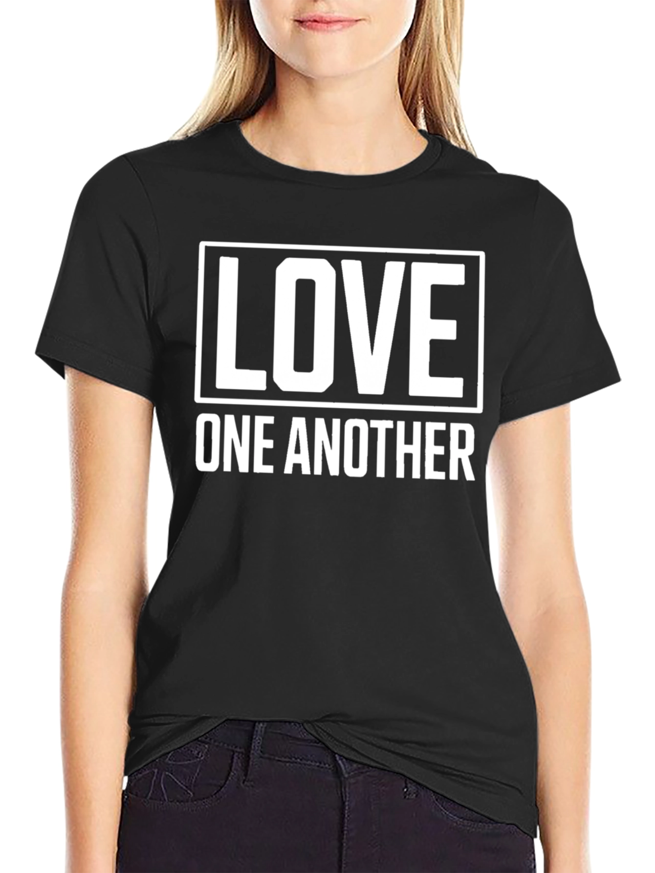 Love One Another Graphic Tee - Black