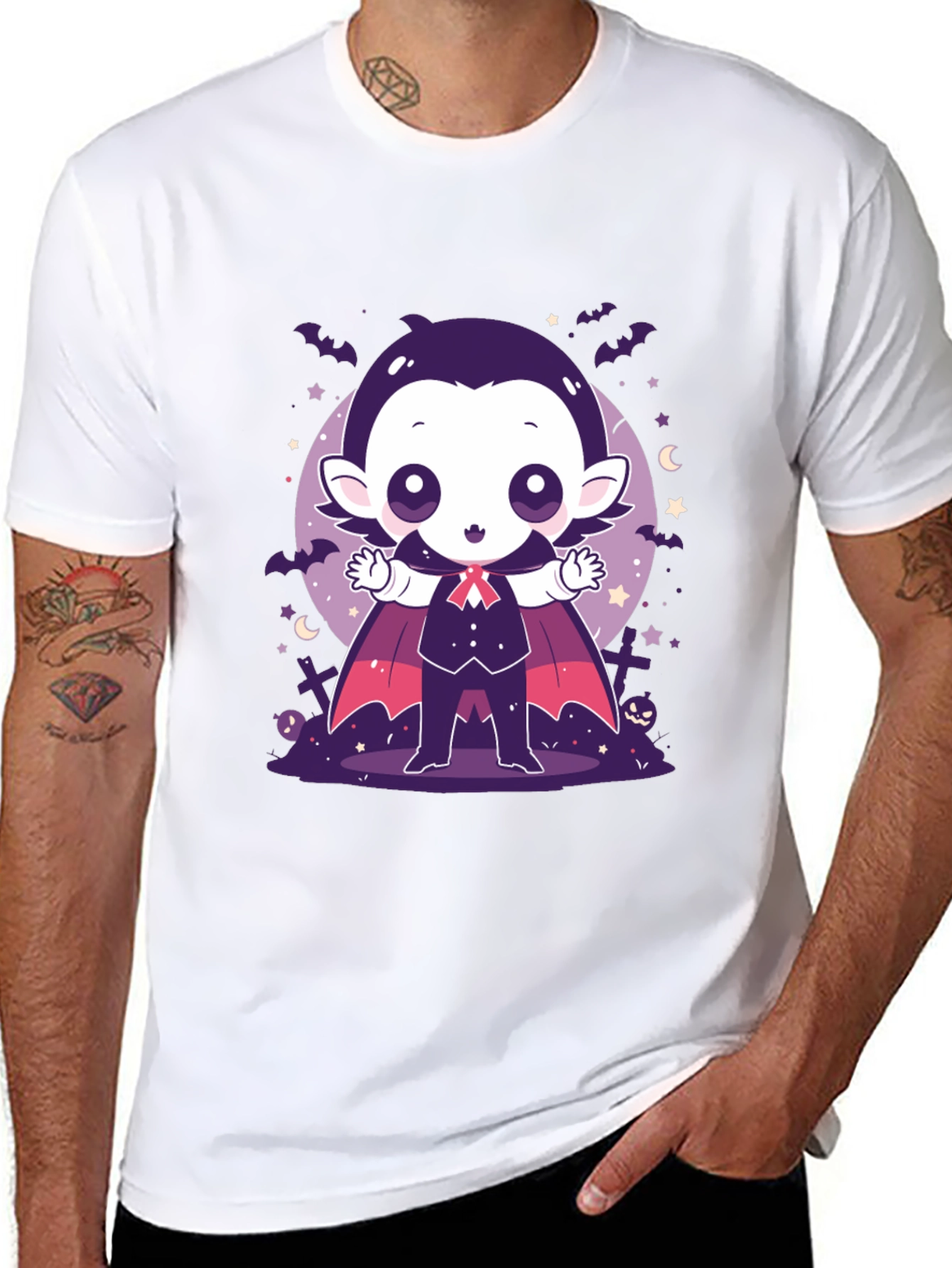 Cute Vampire Graphic Tee - Halloween T-Shirt