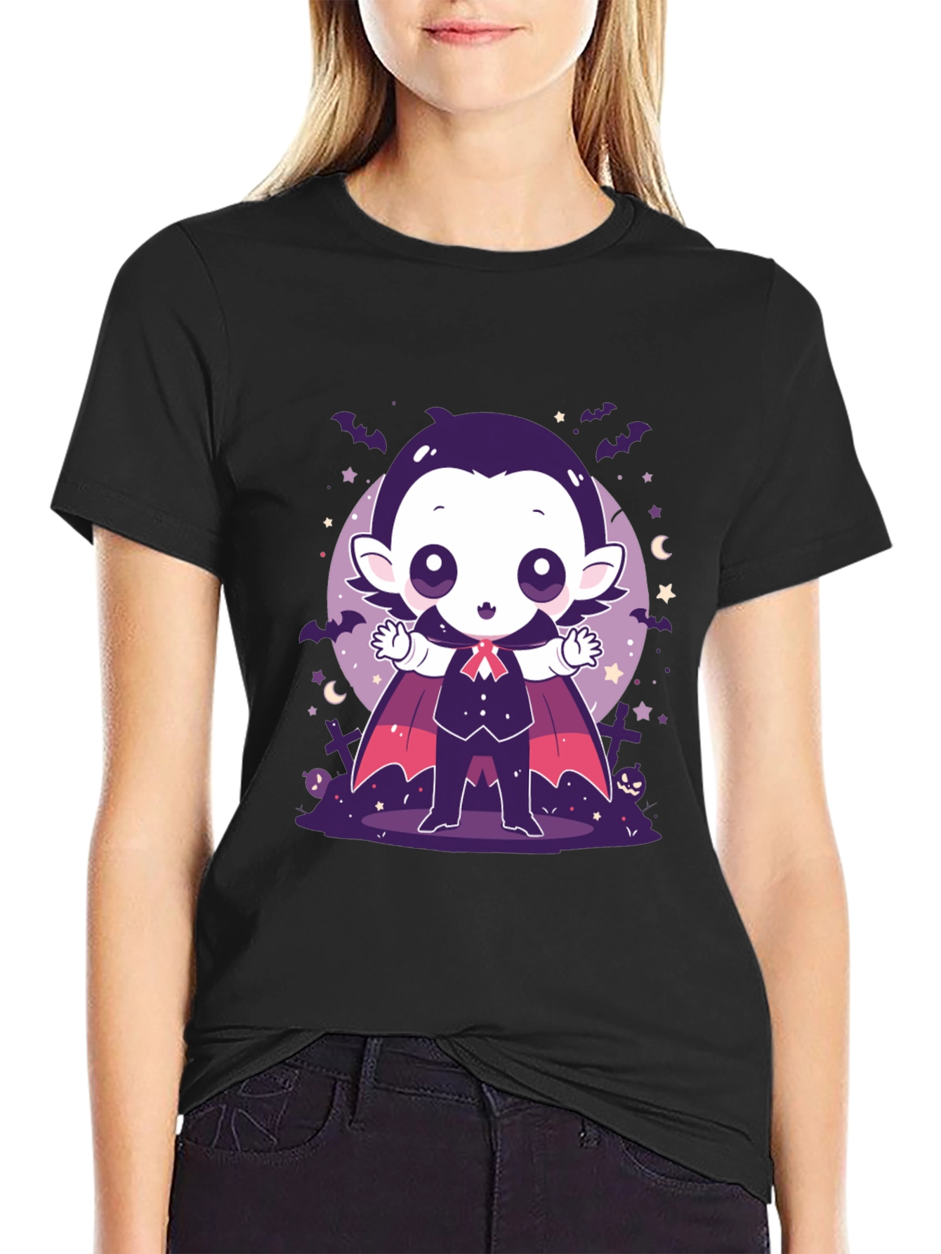 Cute Vampire Graphic Tee - Halloween T-Shirt