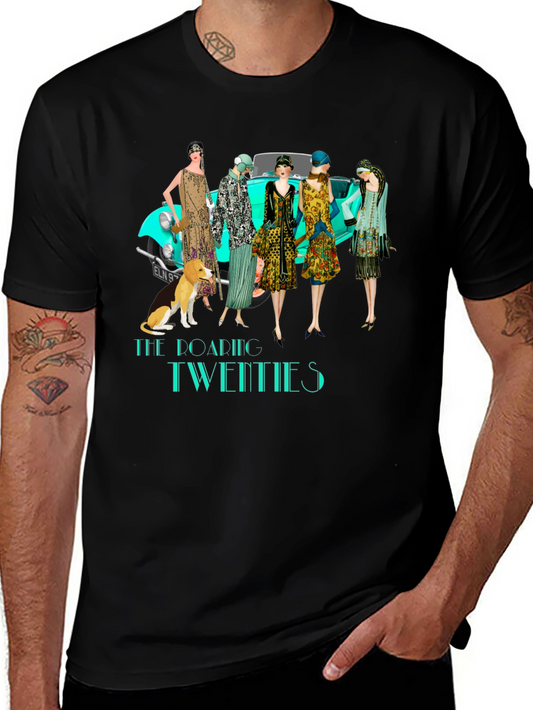 Roaring 20s Graphic T-Shirt - Vintage Flapper Tee