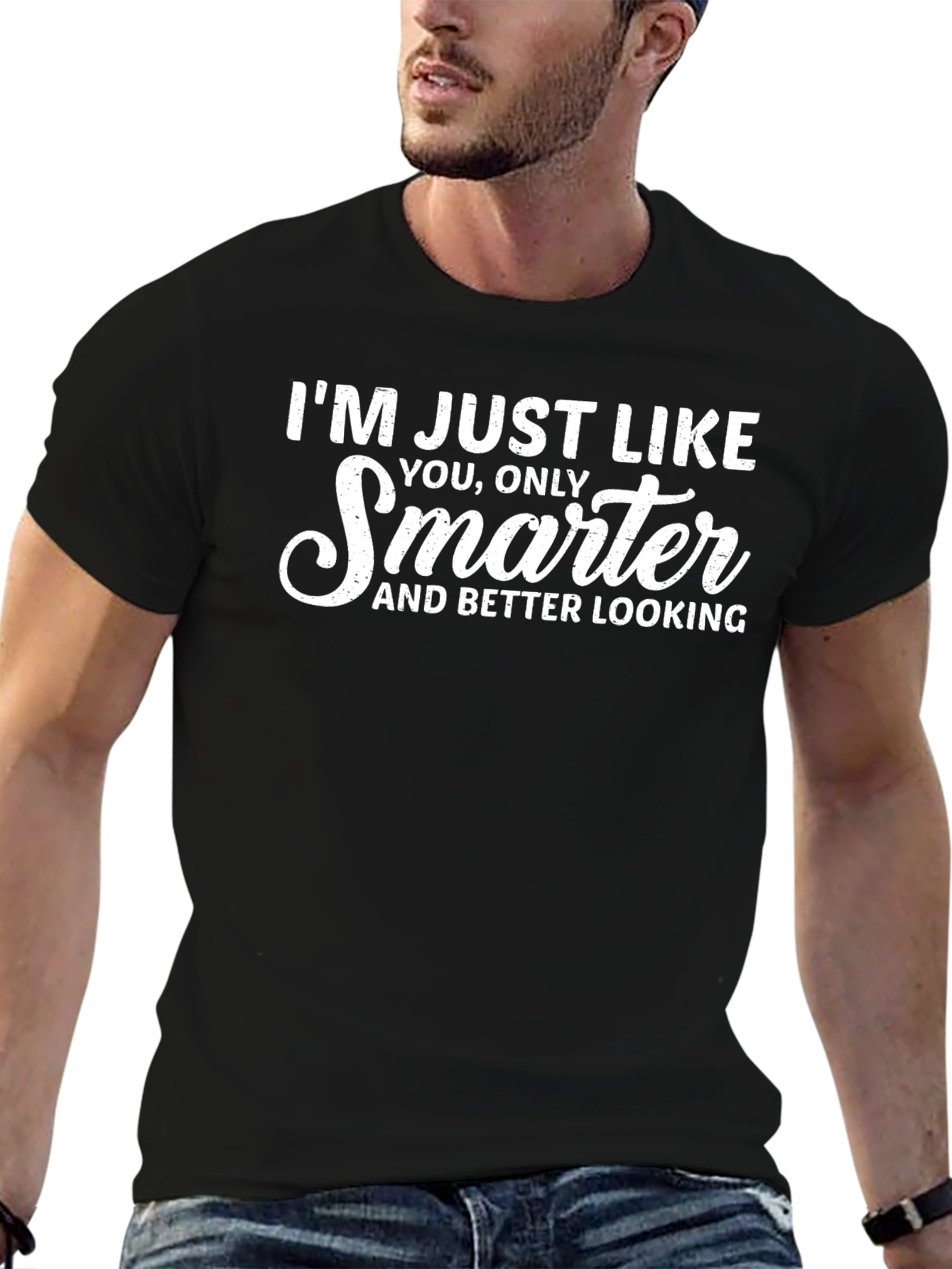 Funny Smarter T-Shirt - Mens Black Tee