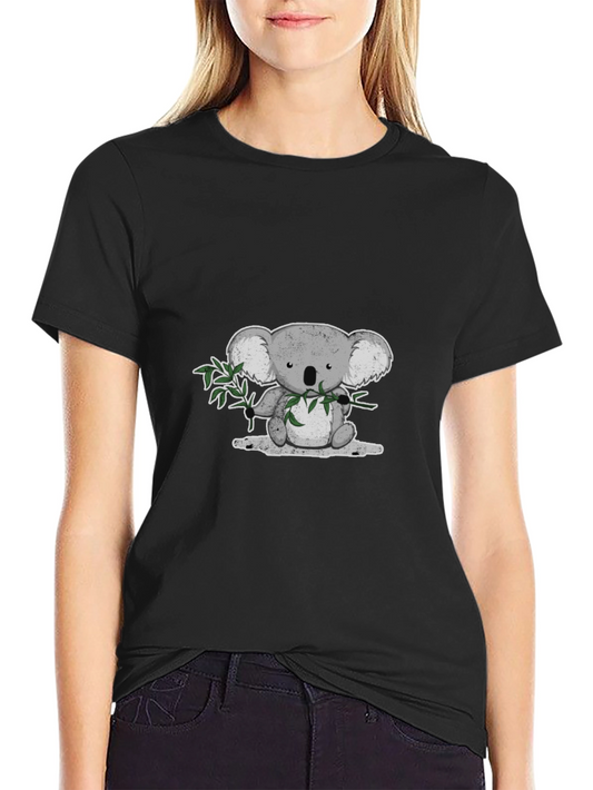 Koala Bear Graphic T-Shirt - Black Cotton Tee
