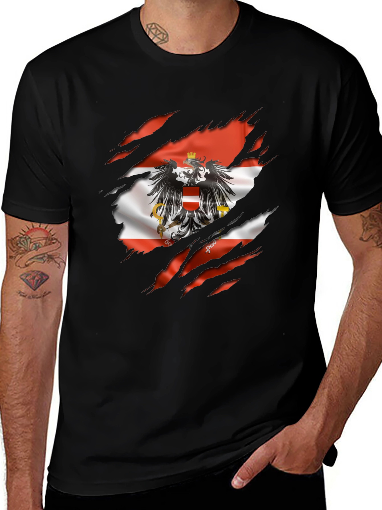 Austria Flag Eagle Graphic T-Shirt