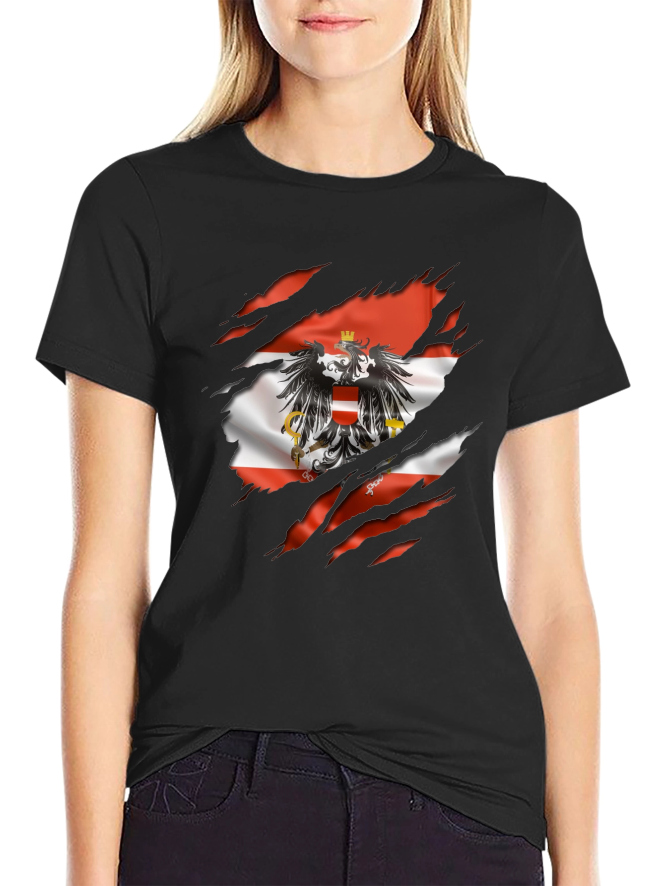 Austria Flag Eagle Graphic T-Shirt