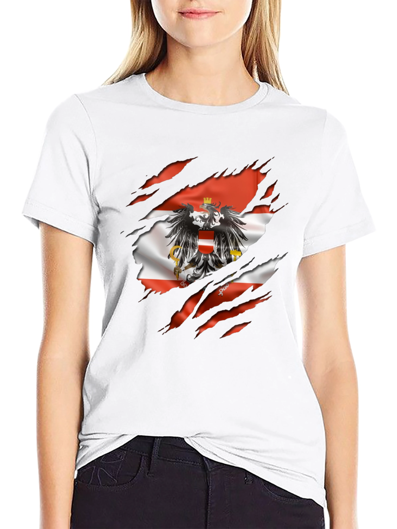 Austria Flag Eagle Graphic T-Shirt