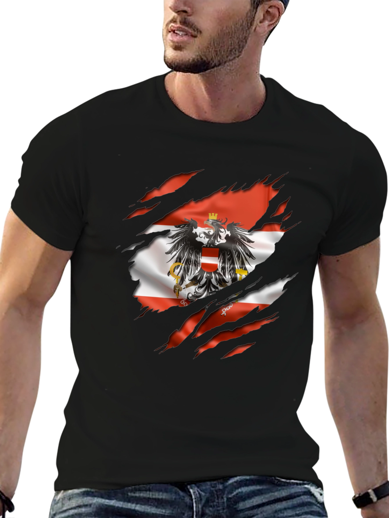 Austria Flag Eagle Graphic T-Shirt