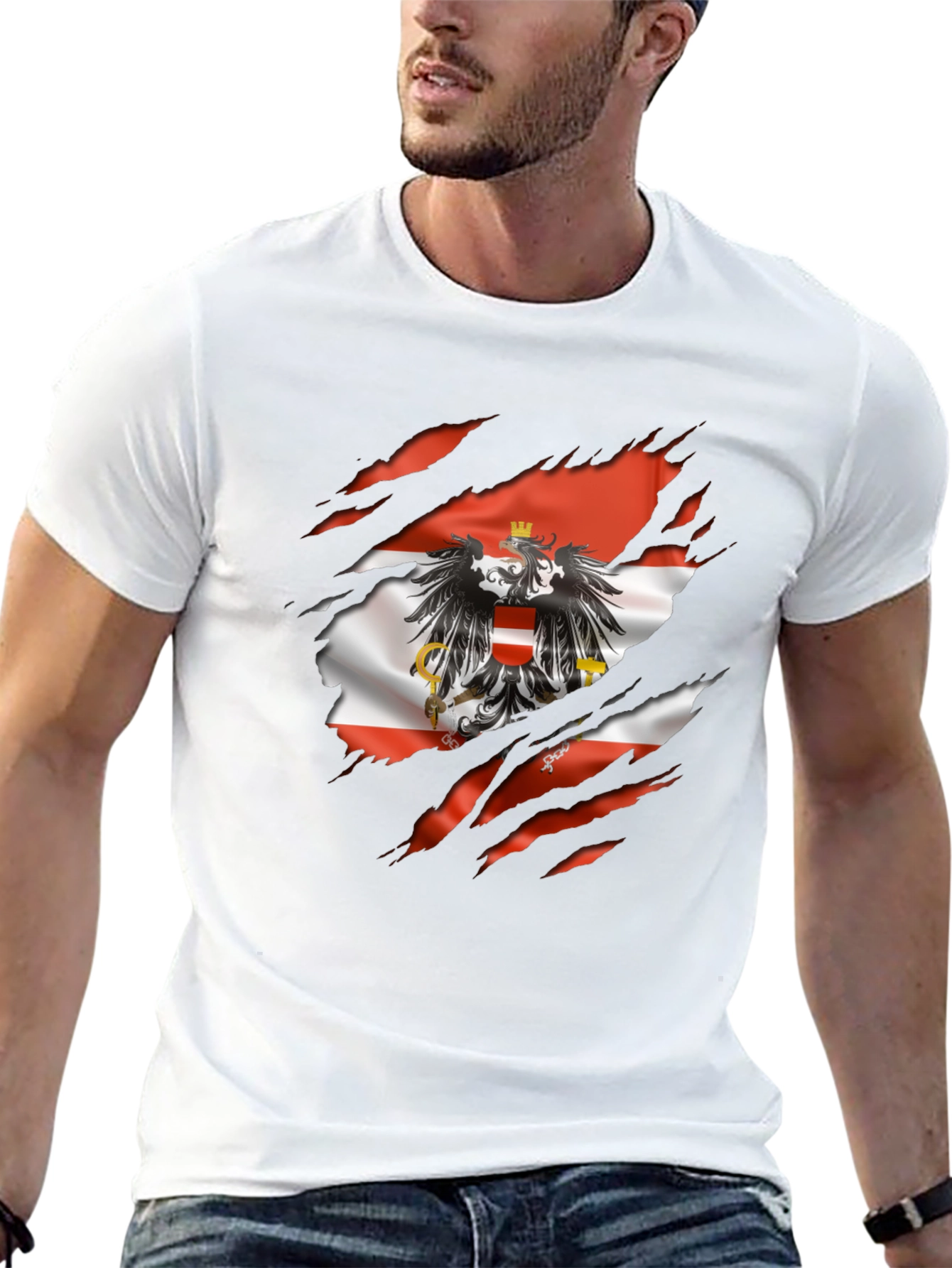 Austria Flag Eagle Graphic T-Shirt