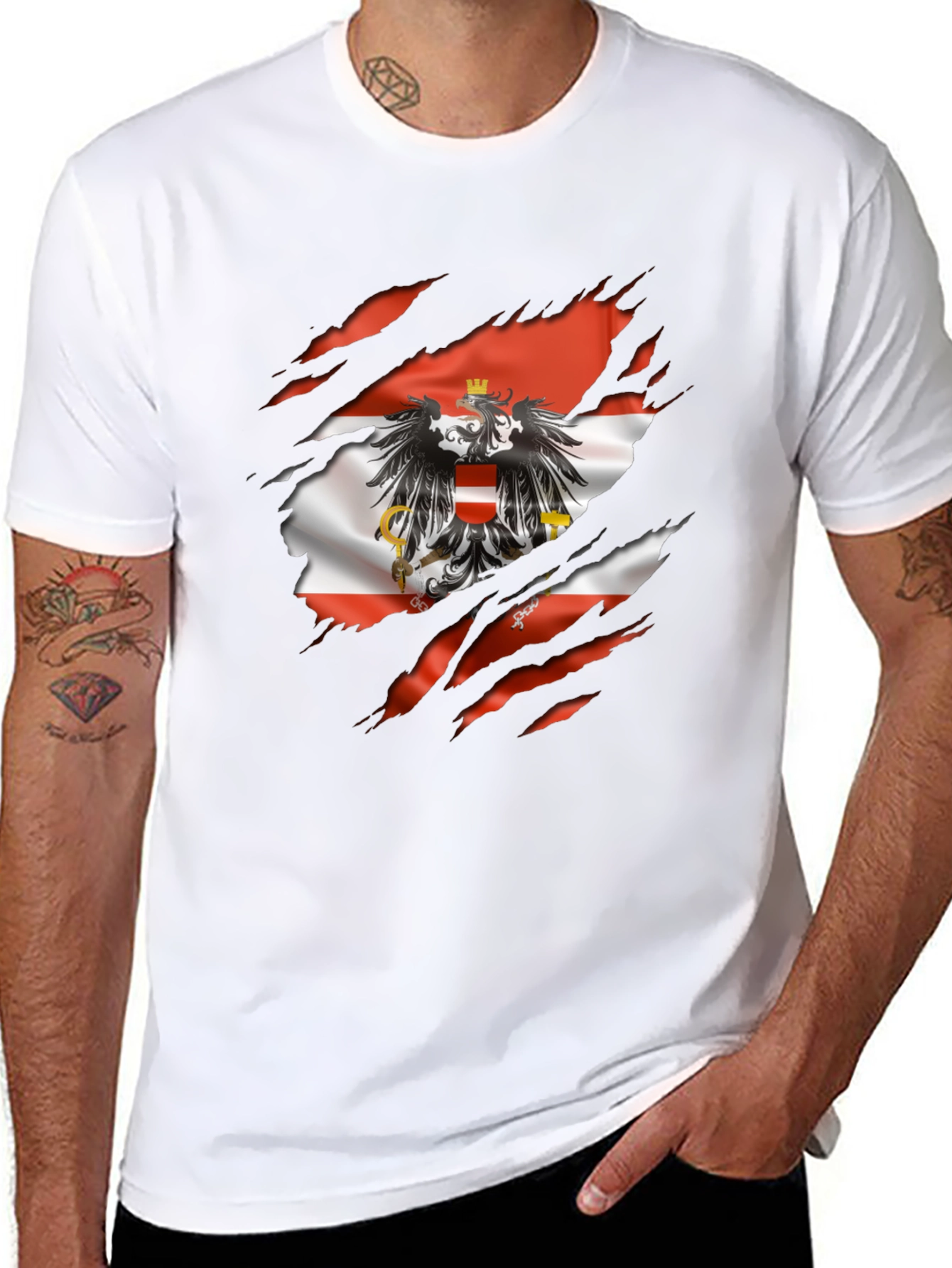 Austria Flag Eagle Graphic T-Shirt