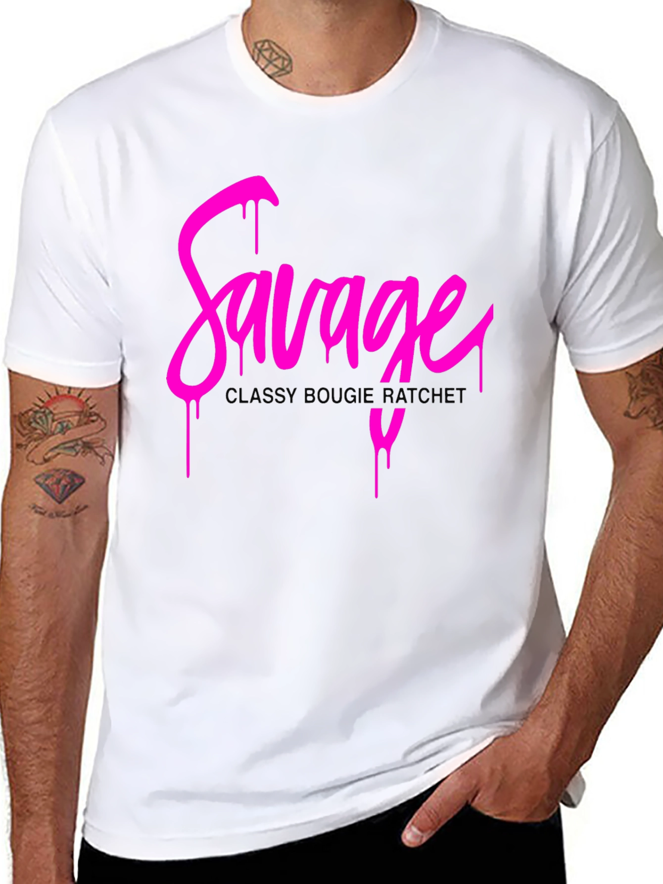 Savage Graphic Print T-Shirt - Classy Bougie Ratchet