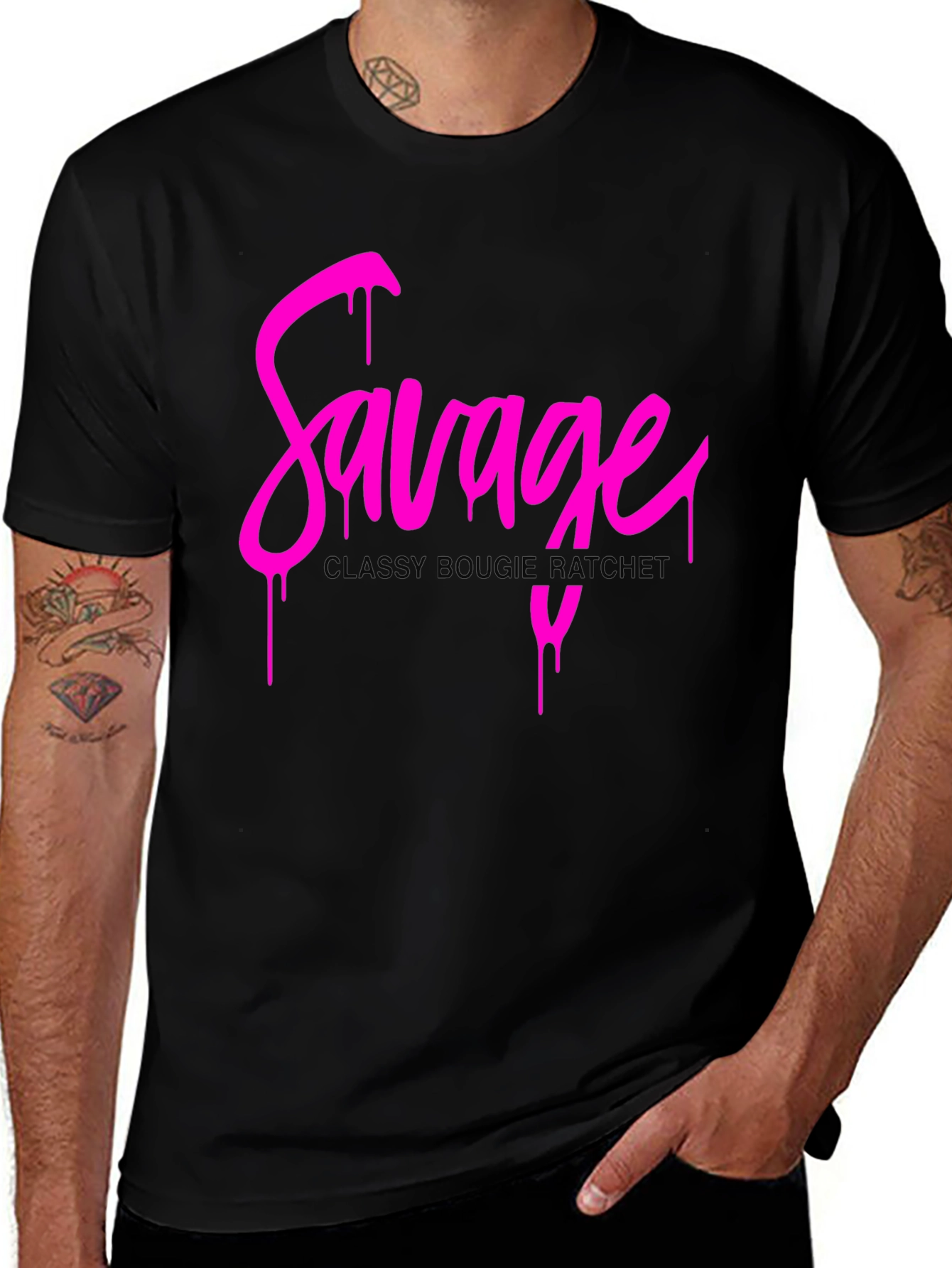 Savage Graphic Print T-Shirt - Classy Bougie Ratchet