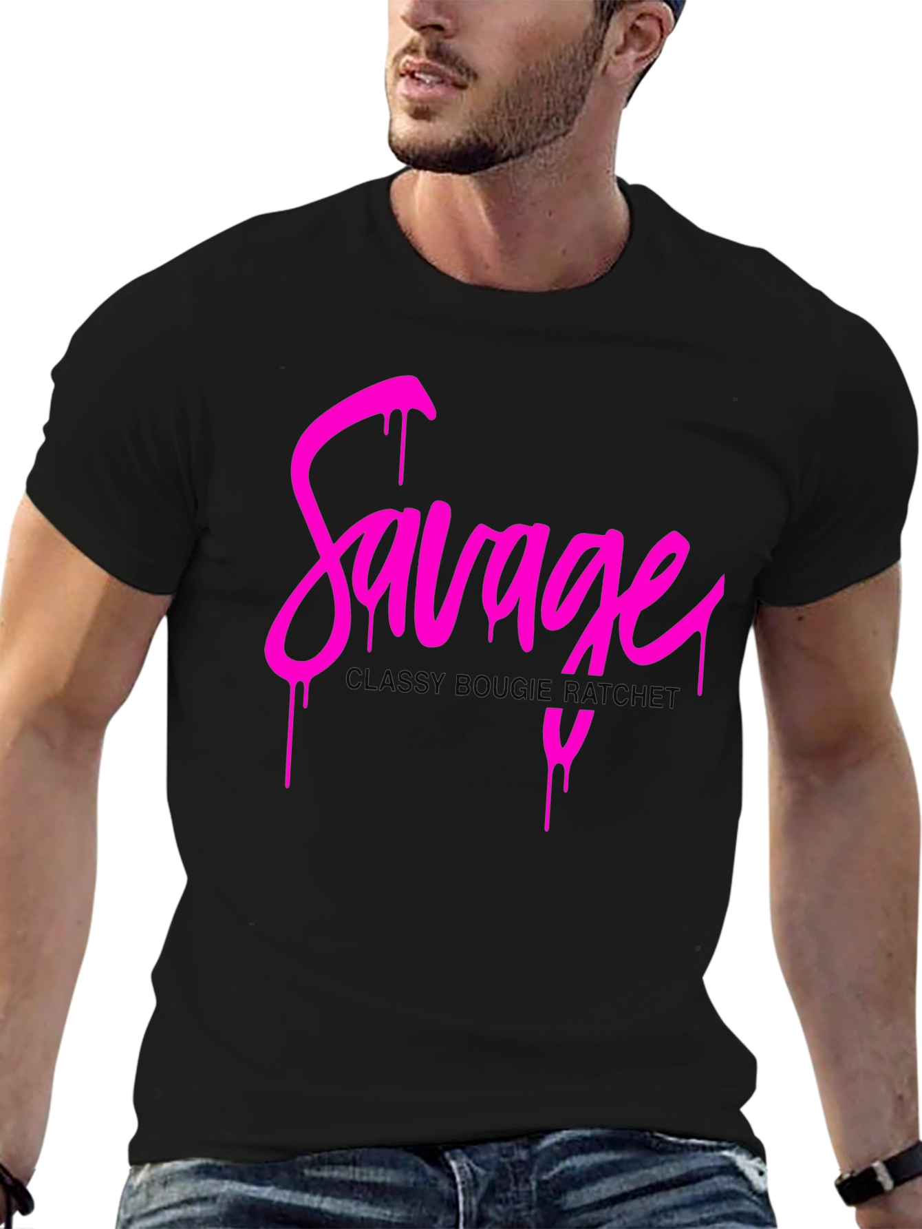 Savage Graphic Print T-Shirt - Classy Bougie Ratchet