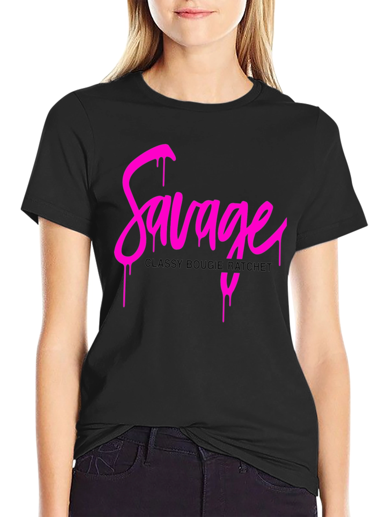 Savage Graphic Print T-Shirt - Classy Bougie Ratchet